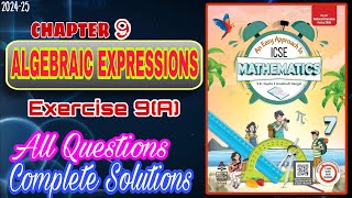 CLASS 7 Math Chapter 9 Algebraic Expression | Exercise 9(A) solutions | 2024-25