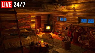 Deep Sleep in a Cozy Winter Hut with Relaxing Blizzard from Insomnia  Live 24/7