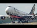 BOEING 747 LANDING + DEPARTURE - THE BEST looking B747 ever? (4K)