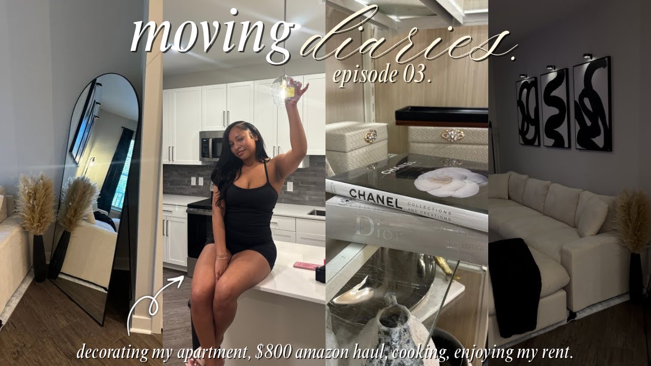 moving diaries ep3: decorating my apartment + $800 amazon haul + HUGE grocery restock + coffee bar
