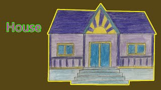 គនររបផទDrawing House Easy Drawing For Beginner Phop Sophat