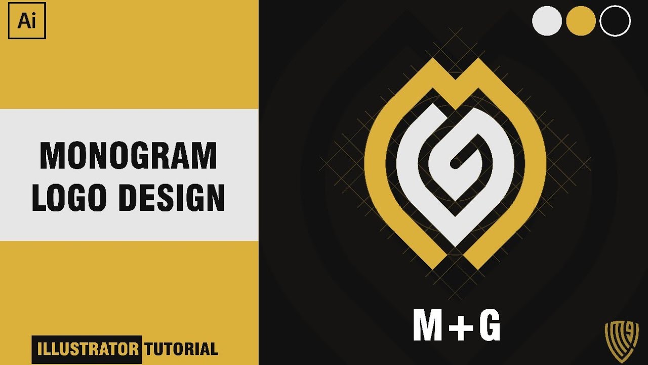 Monogram Logo Design MG With A Circular Grid | Adobe Illustrator ...