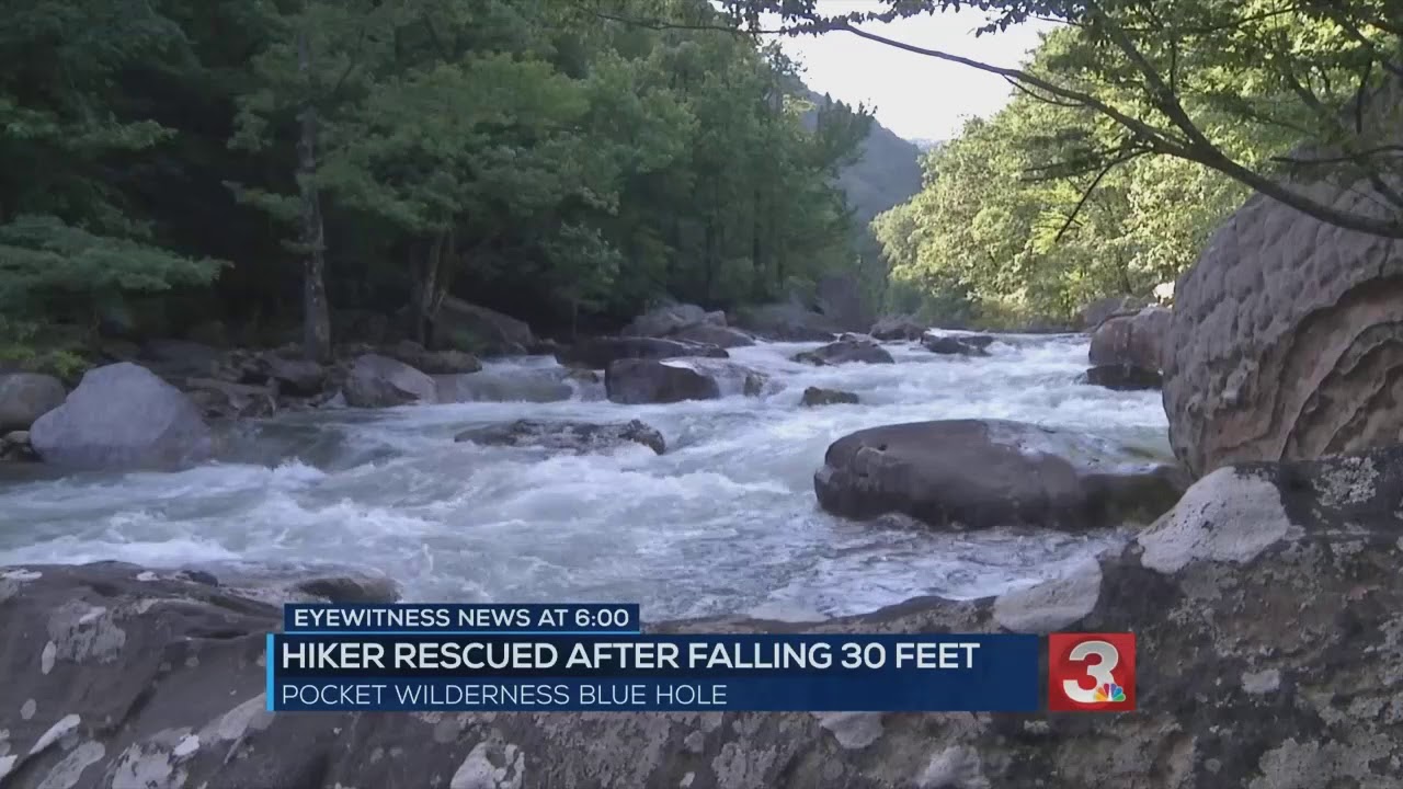 Man rescued after falling 30 feet at Pocket Wilderness blue hole - YouTube