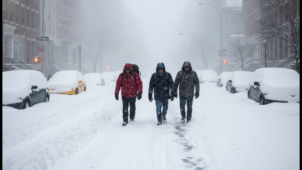 Walking in Heavy Snow in NYC | Biggest Winter Storm Street Life | 4K HDR