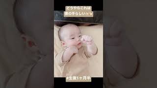 【#ちあきの日常 】初めて手を認識した赤ちゃん【#生後1ヶ月半 】