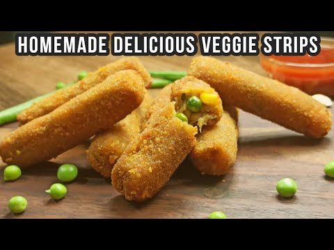 Homemade Veggie Strips Recipe - Storable Veg Cutlets  Quick Snack