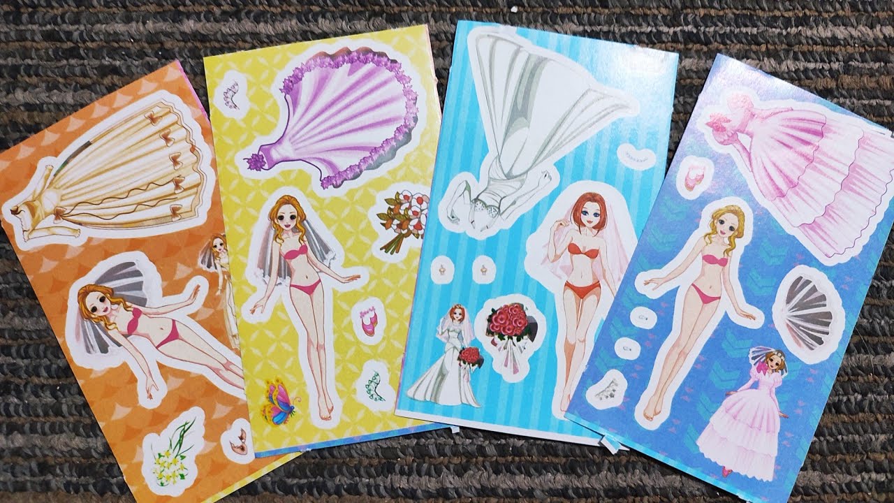Sticker paper doll.sticker book paper doll....Wedding dress sticker
