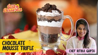 Chocolate Mousse Trifle Recipe | Chocolate Mousse Shots | Easy No Bake Chocolate Dessert Recipe