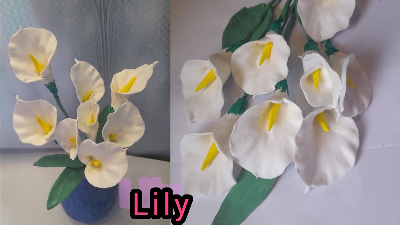 how-to-make-calla-lily-with-super-clay-lily-making-tutorial