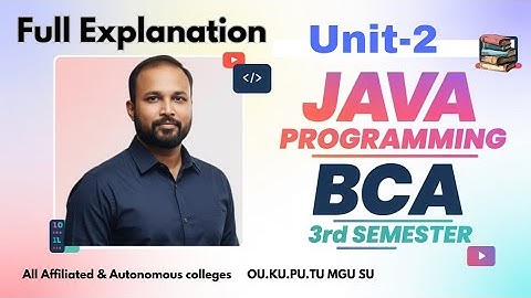 Java-programmering UNIT 2 Snelle revisie Korte en lange imp-vragen 2025-26 BCA III 3e semester OU PU