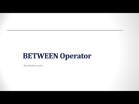 קורס SQL בסיסי, שיעור 9 - BETWEEN Operator