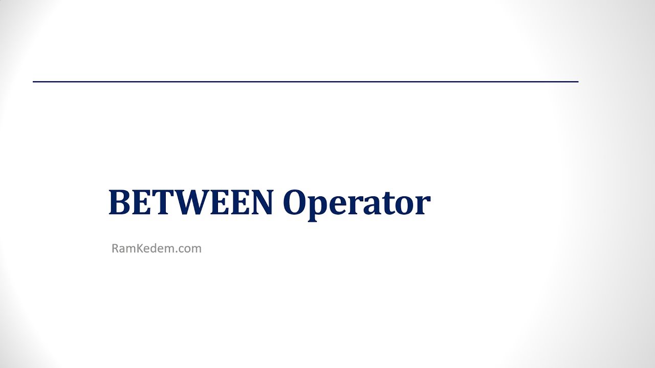 קורס SQL בסיסי, שיעור 9 - BETWEEN Operator - YouTube