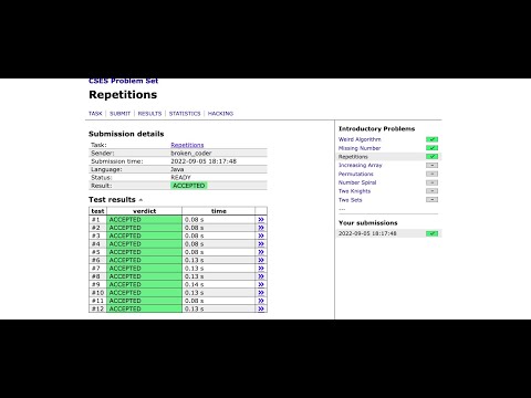 CSES: Repetitons Solution