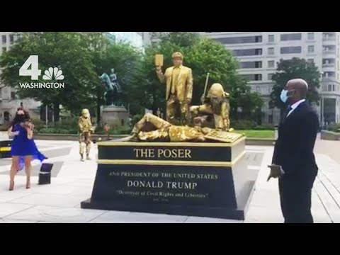 ‘Living statue' targeting President Trump pops up in DC's Freedom Plaza