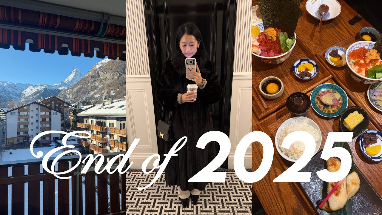 December Vlog | Switzerland ski trip, korean skincare/makeup haul, & best vintage fur in nyc!