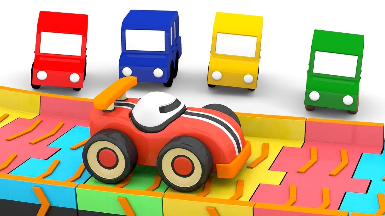 L'assemblage d'une voiture de course. Dessin animé en français. 4