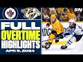 Winnipeg Jets at Nashville Predators | FULL Overtime Highlights - April 9, 2024