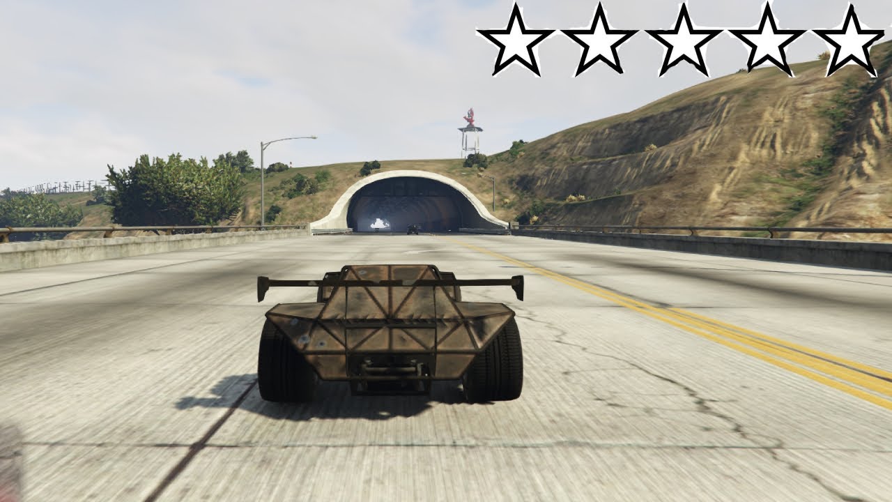 Destroying the police station and doing 5 satrs with ramp buggy in GTA 5