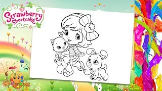 Coloring Baby Strawberry Shortcake With Custard & Pupcake Coloring Pages Coloring Book