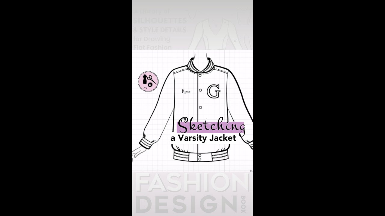 Jacket Flat Sketch SVG Vector Template Graphic by ClothingArtStudio   Creative Fabrica