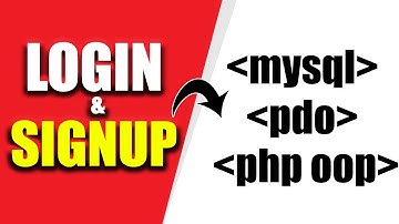 CREATE a LOGIN SYSTEM using PHP OOP  PDO MYSQL 2023