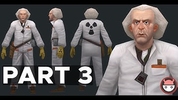 Back to the future low poly characters creation. Part 3- Texture painting- Doc Brown [TIMELAPSE]
