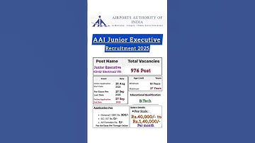 Airport Authority Of India AAI Junior Executive Recruitment 2025 #airportauthorityofindia #aai