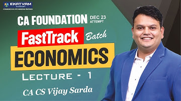 Demo Lec 1 | CA Foundation Fastrack Economics |  | CA Vijay Sarda #cafoundation