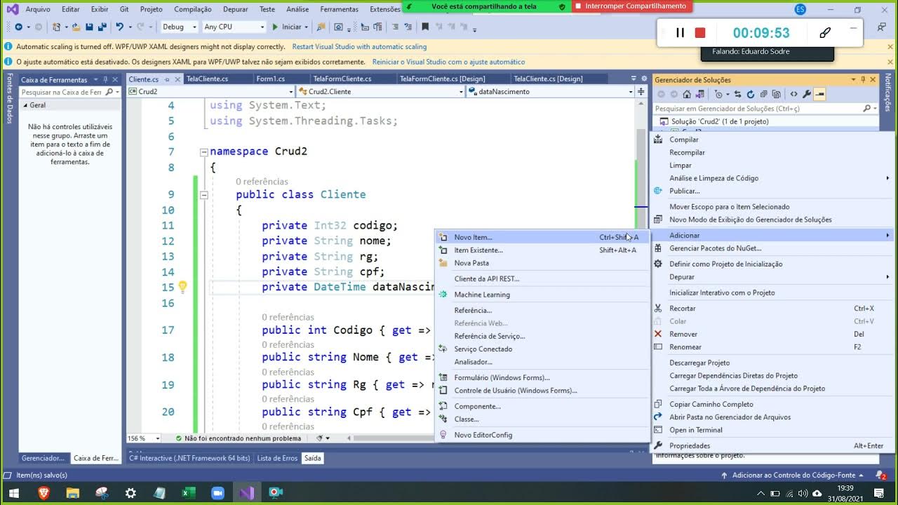 Aula C# - 4- CRUD Cliente com XML 1 - YouTube