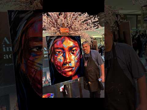 Duas telas de 80 × 100 pintadas ao vivo em 45 minutos