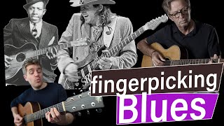 FIVE Awesome Fingerpicking BLUES TURNAROUNDS!