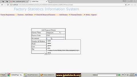 Factory Statistics Information System | ASP.net, C#.net Final Year Project