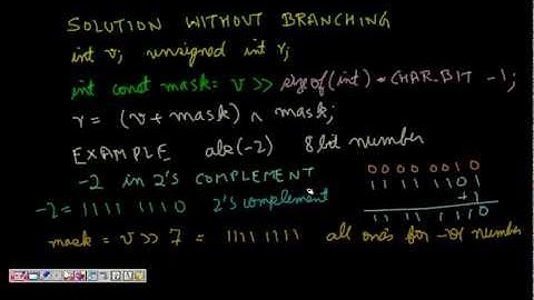 Programming Interview: Absolute Value of Integer without Branching (Bit Manipulation)