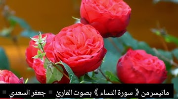 ماتيسر من 《سورة النساء 》بصوت القارئ ▪︎جعفر السعدي▪︎