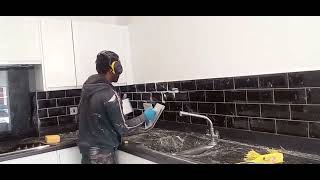 Kitchen Backsplash Installation # Time Lapse.