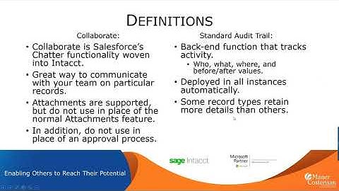 Sage Intacct Collaboration and Audit Trails