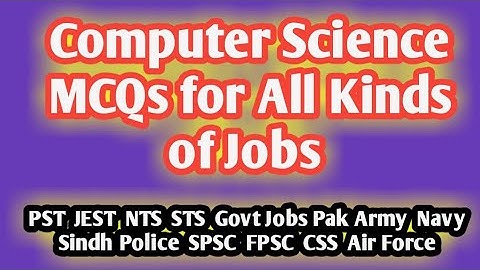 Most IMPORTANT COMPUTER Science MCQs | PST JEST Computer MCQs | #basiccomputermcqs #pstjestmcqs
