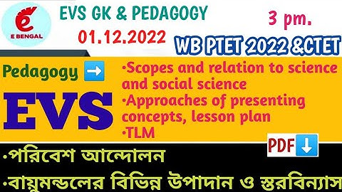 EVS GK & EVS PEDAGOGY||WB PRIMARY TET/CTET || @Azaharsir
