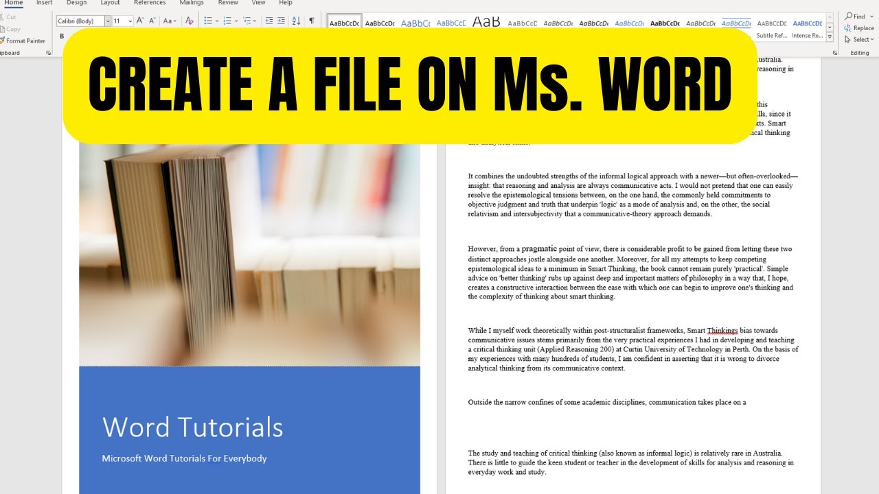 How to Create or Save a File in MS Word - Beginner's Guide! - YouTube