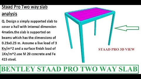 TWO WAY SLAB USING STAAD PRO OPEN HALL MODELLING AND DESIGNING