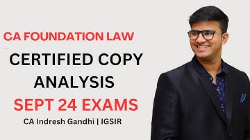 CA Foundation Law Certified Copy Analysis of Sept 24 Exams | Indresh Gandhi #cafoundation #caexams