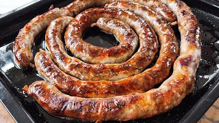 My parents made a lot of money from this sausage! Ukrainian homemade sausage with garlic in the gut