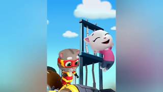 Говорящий Том ПОГОНЯ ГЕРОЕВ Освободили город от енотов Сражение с босом Talking Tom Hero Dash screenshot 4