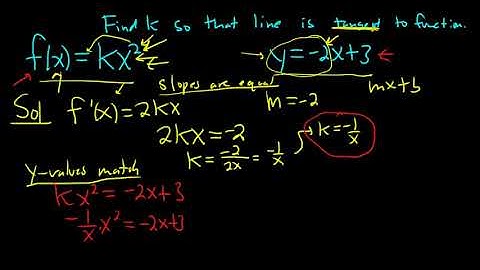 Larson Calculus 2.2 #66: Find k so that y = -2x + 3 is Tangent to f(x) = kx^2