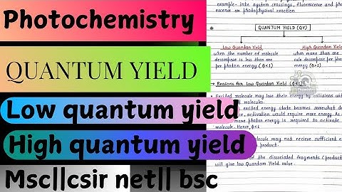 QUANTUM YIELD | REASON for LOW QUANTUM YIELD | REASON for HIGH QUANTUM YIELD