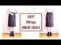 DIY Wrap Midi Skirt // DIYファッション*チュートリアル ラップスカートの作り方 / Sewing Tutorialㅣmadebyaya