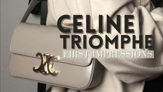 Unboxing & review CELINE TRIOMPHE CANVAS SHOULDER BAG! 