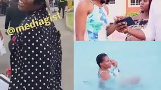 Clearer view of the lady who Regina Daniels pushed into the pool      Follo