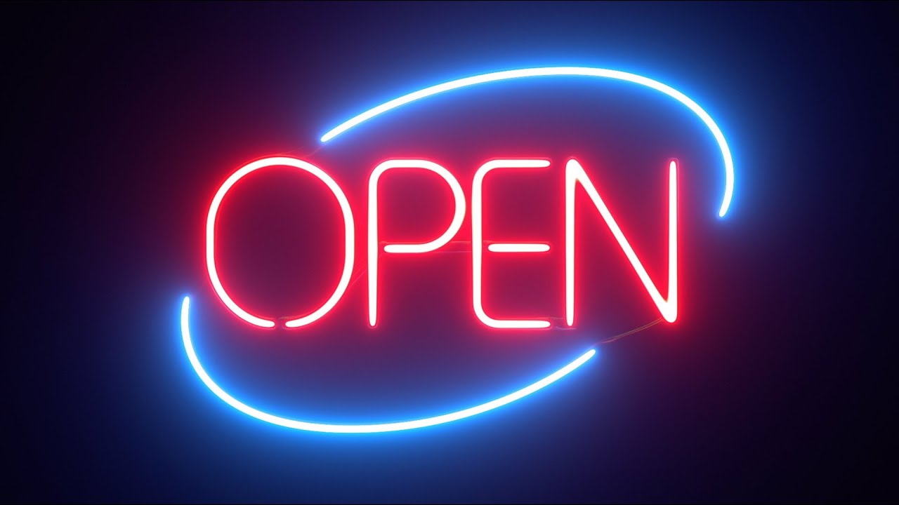 Round Neon Open Sign YouTube