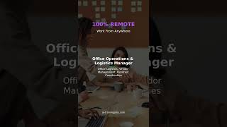 Office Operations &amp; Logistics Manager - $40 - $60/hr | Remote AI Job #Shorts